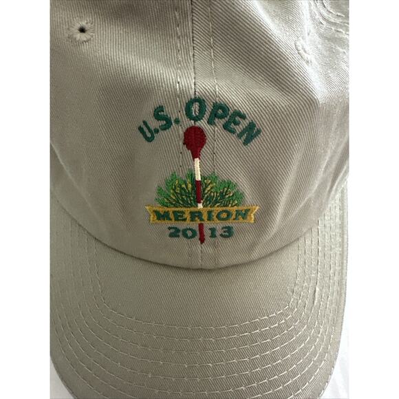 Us Open 2013 Merion Strap Back Hat Cap USGA Member Khaki Embroidered preowned - Picture 6 of 6